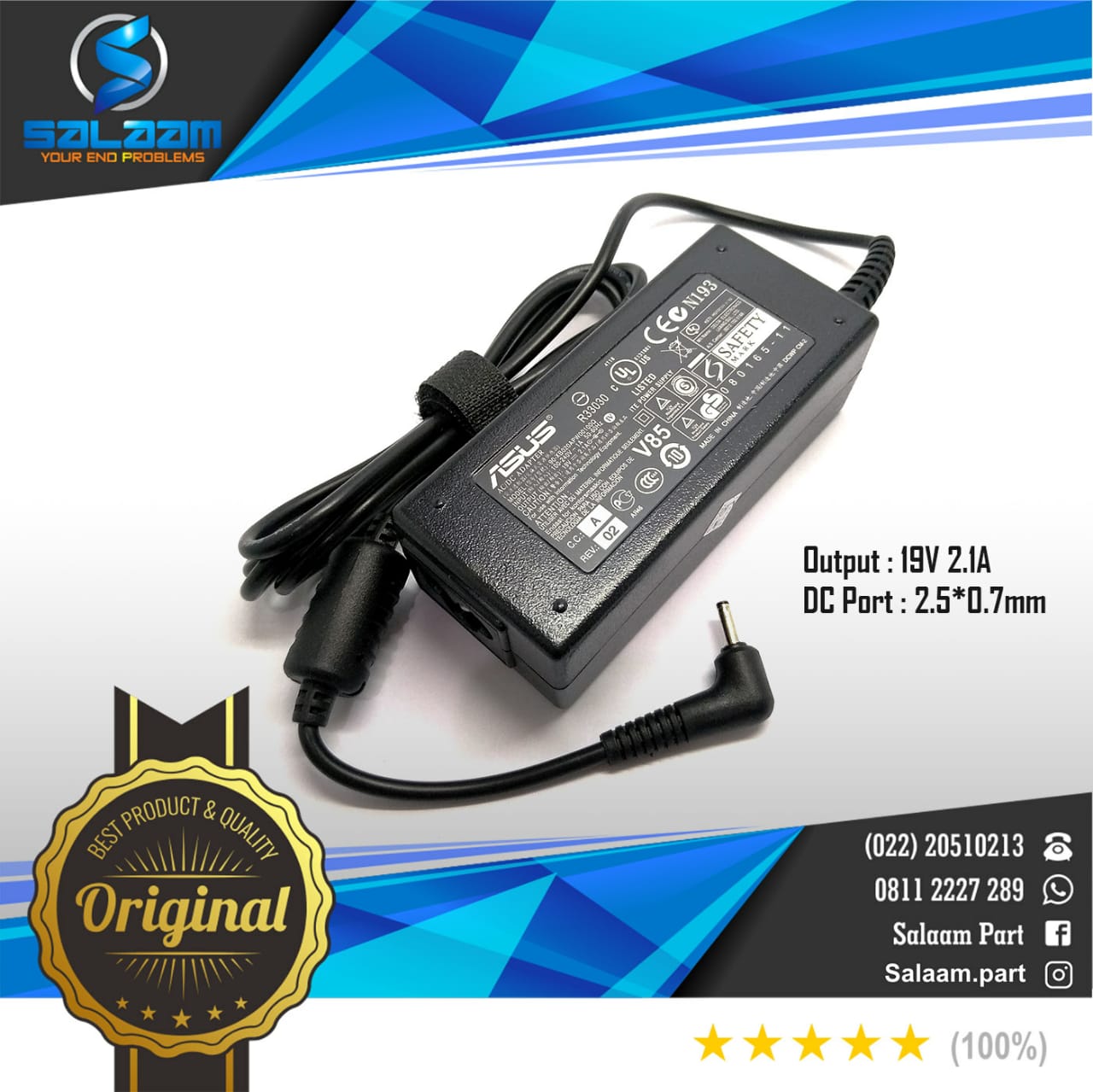 Adaptor Charger Asus 19v 2.1a Original Small