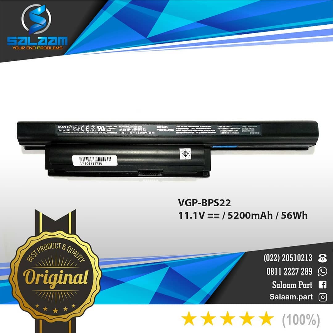 Baterai Sony Vaio BPS22 Original